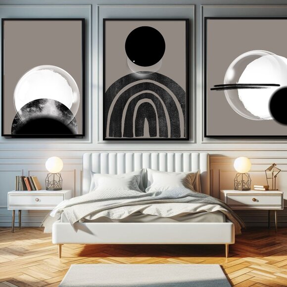 Ethereal Nightscape Celestial l  Digital Art l Moon and Eclipse Prints l Modern - Picture 1 of 6